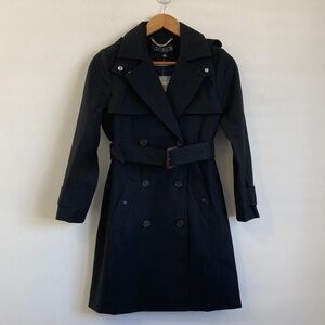 J.Crew Womens $348 Petite New Icon Trench Coat Black Size P2